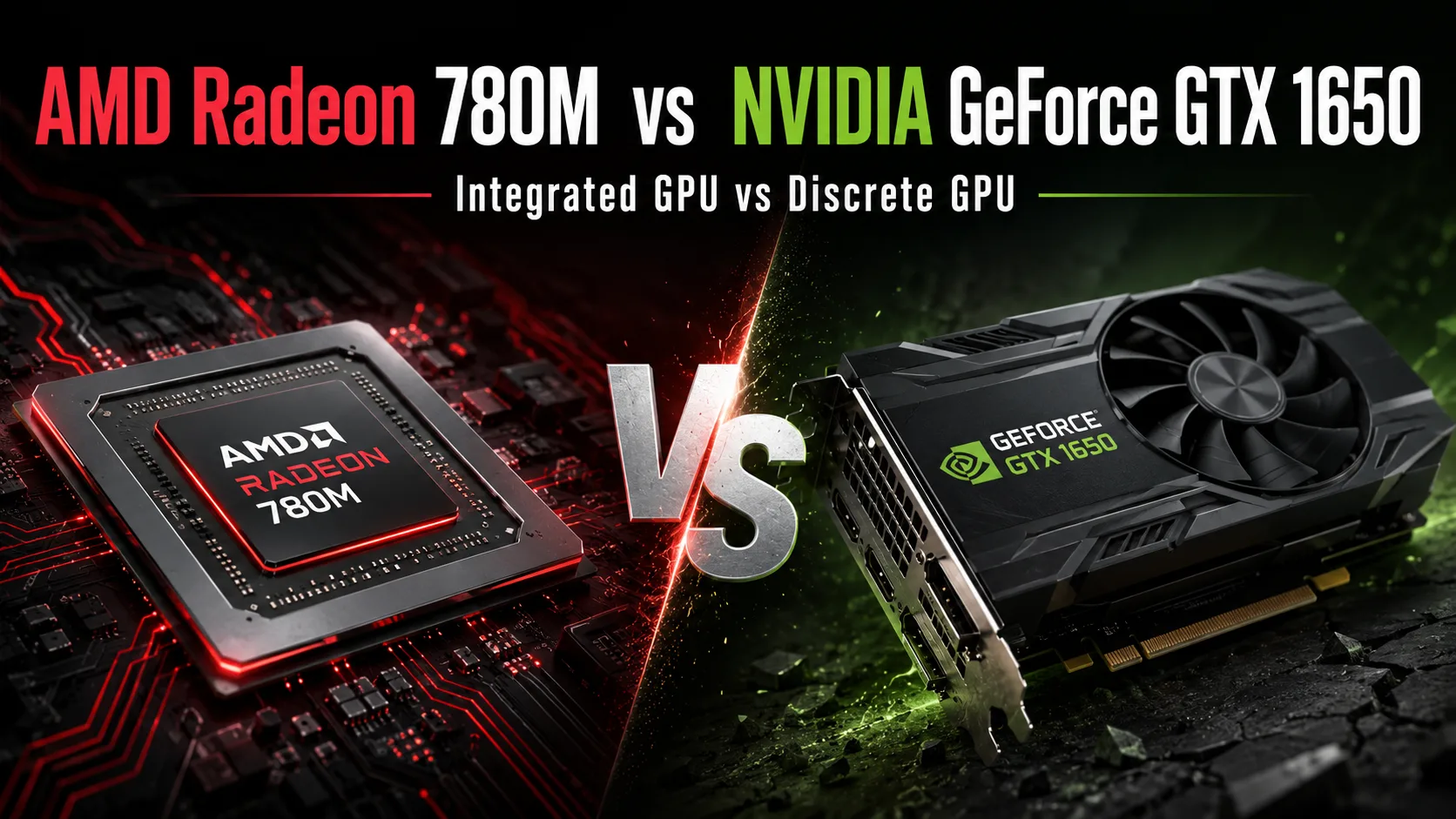 AMD Radeon 780M vs NVIDIA GeForce GTX 1650 graphics card comparison