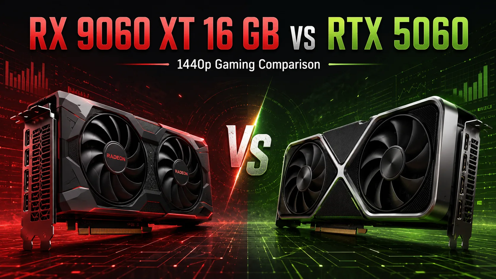 AMD Radeon RX 9060 XT 16 GB vs NVIDIA GeForce RTX 5060 graphics card comparison