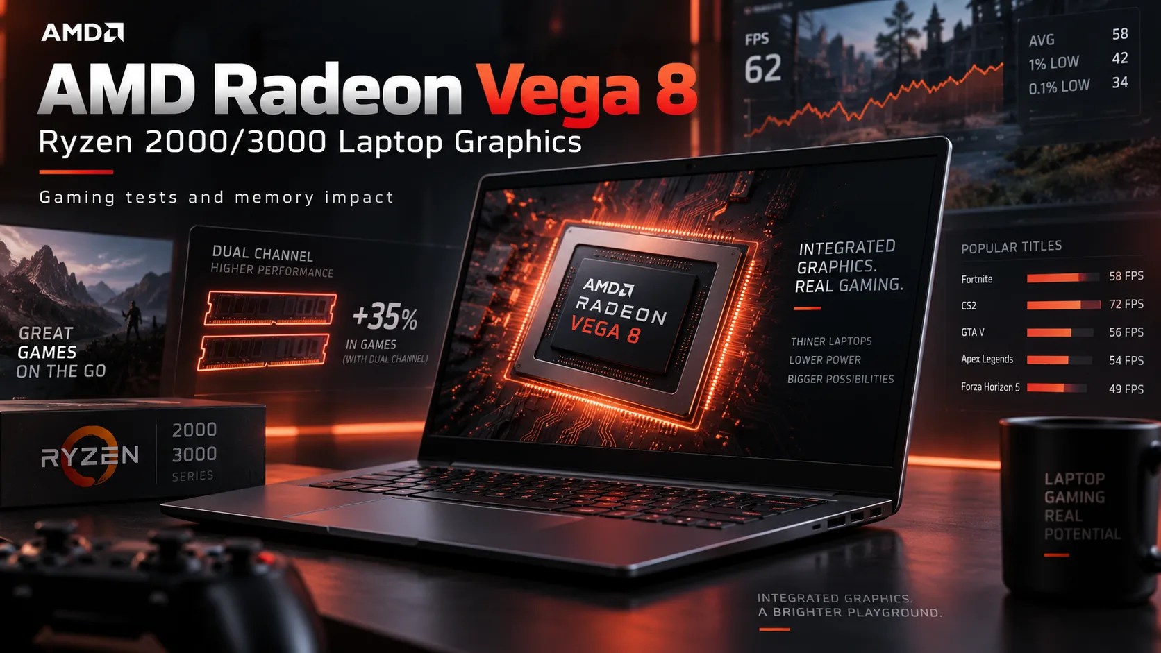 AMD Radeon Vega 8 (Ryzen 2000/3000) グラフィックカードのレビュー