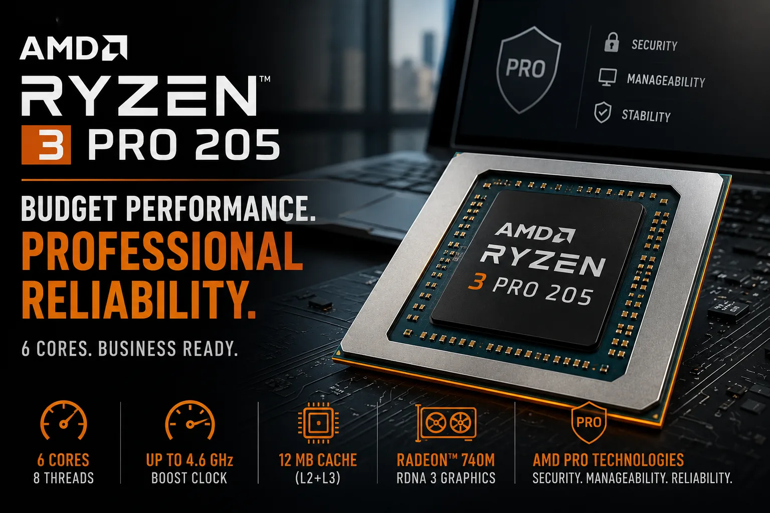 AMD Ryzen 3 PRO 205 processor review