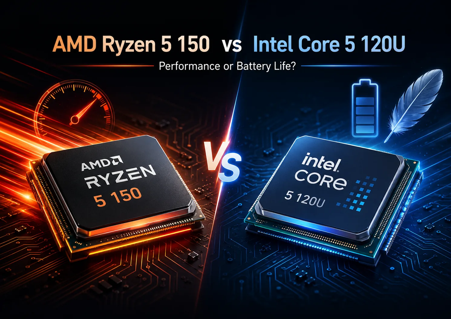 AMD Ryzen 5 150 vs Intel Core 5 120U プロセッサー比較