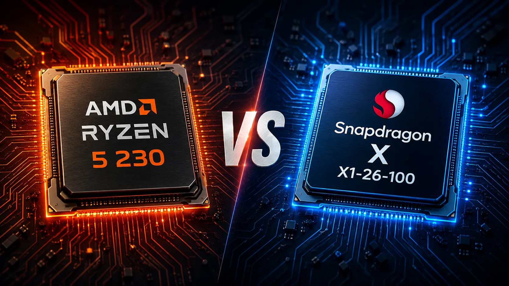 AMD Ryzen 5 230 vs Qualcomm Snapdragon X X1-26-100 processor comparison