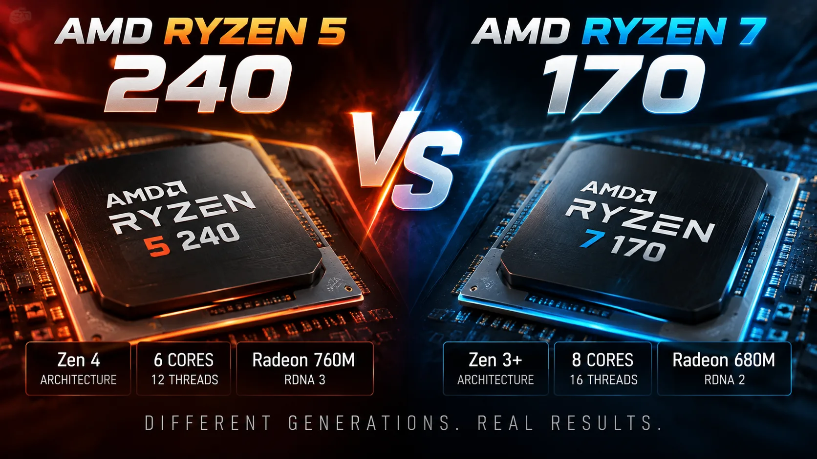 Comparaison de processeurs AMD Ryzen 5 240 vs AMD Ryzen 7 170
