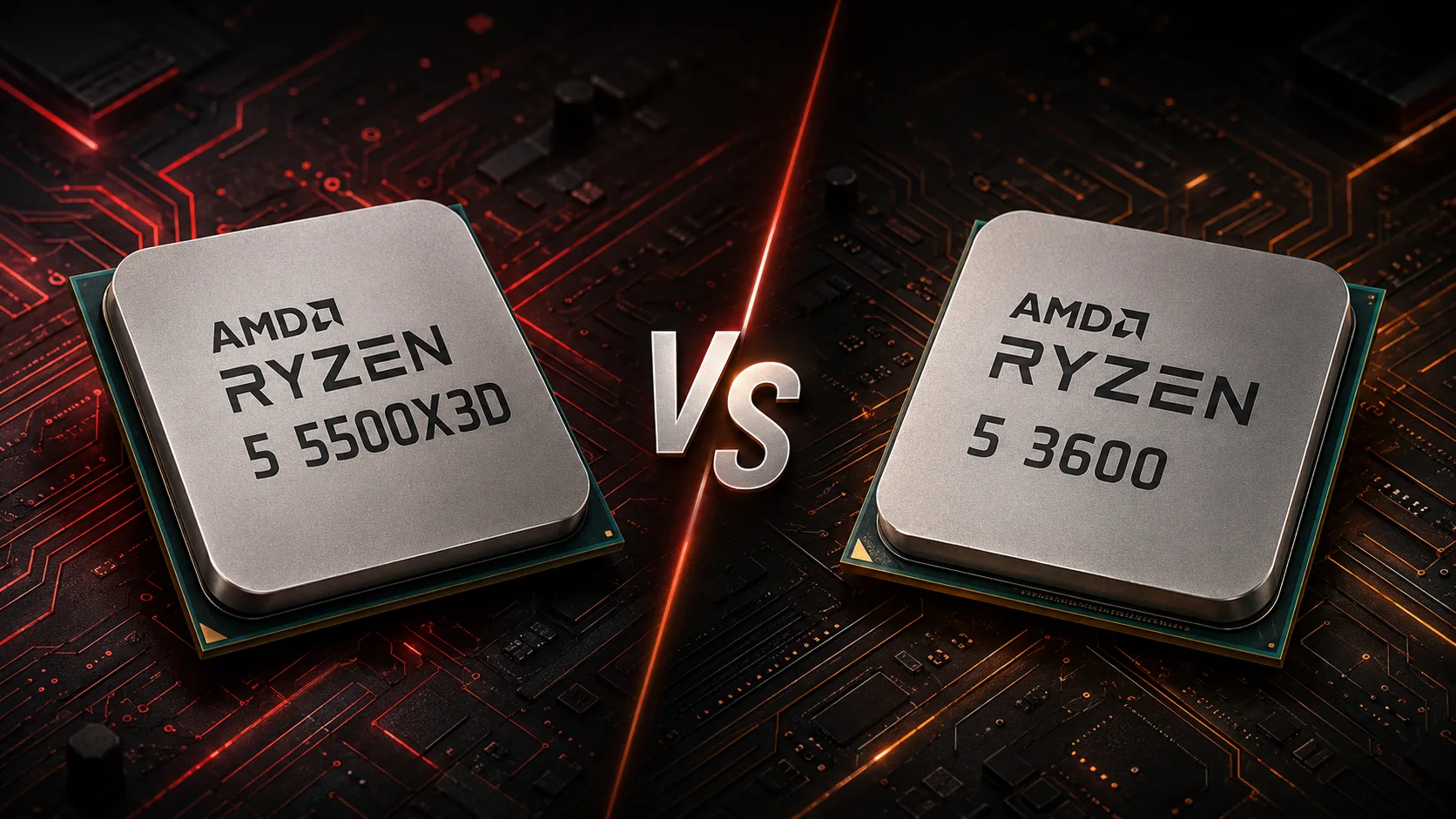 Comparação de processadores AMD Ryzen 5 5500X3D vs AMD Ryzen 5 3600