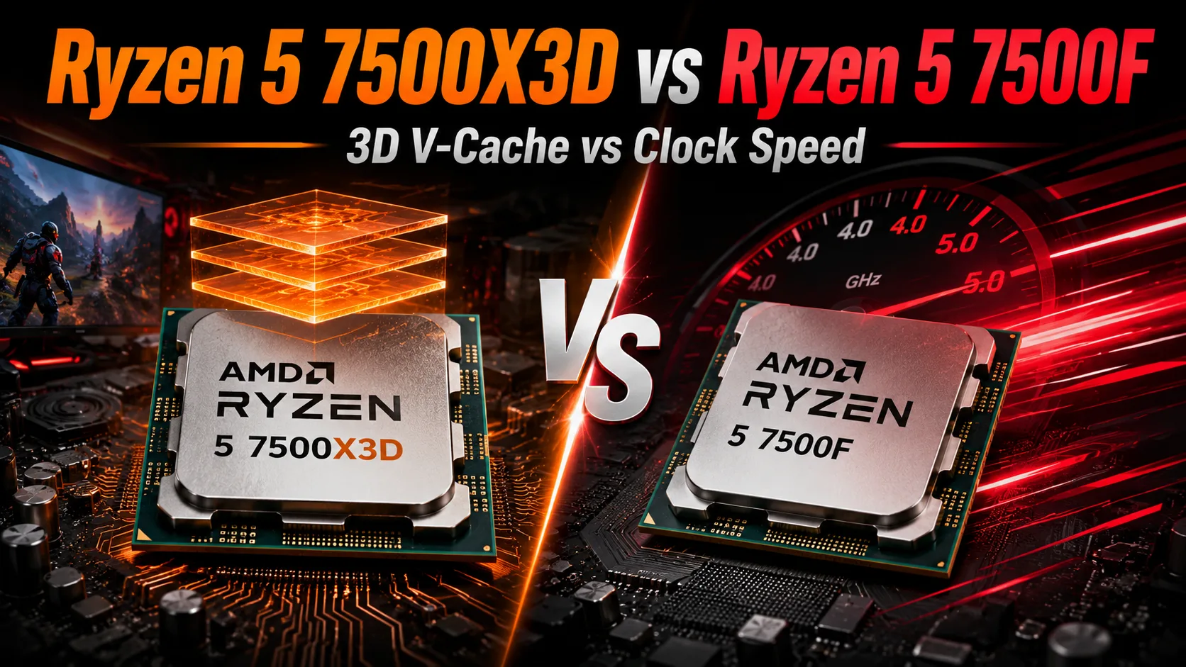 AMD Ryzen 5 7500X3D vs AMD Ryzen 5 7500F processor comparison