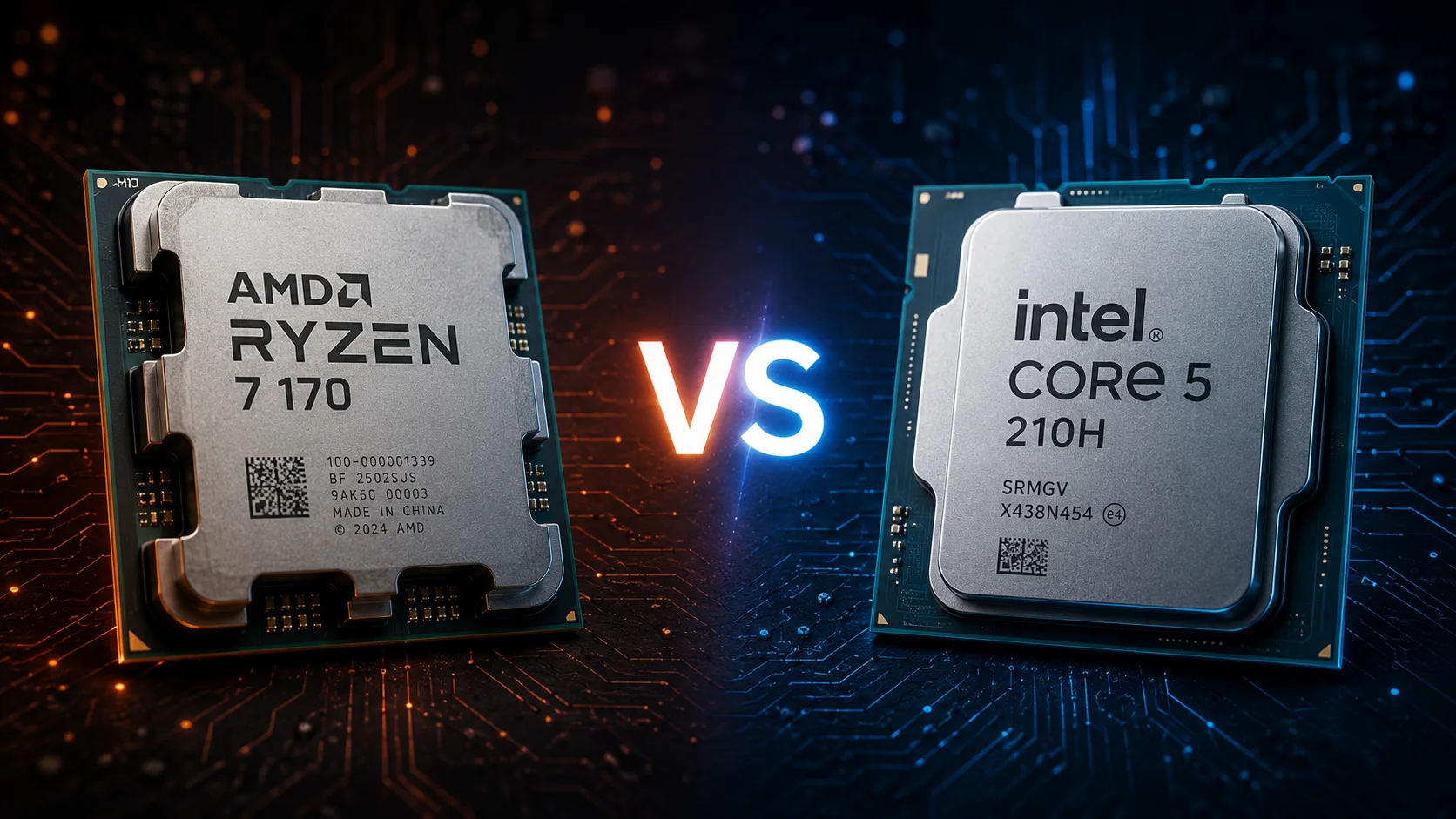 Comparación de procesadores AMD Ryzen 7 170 vs Intel Core 5 210H