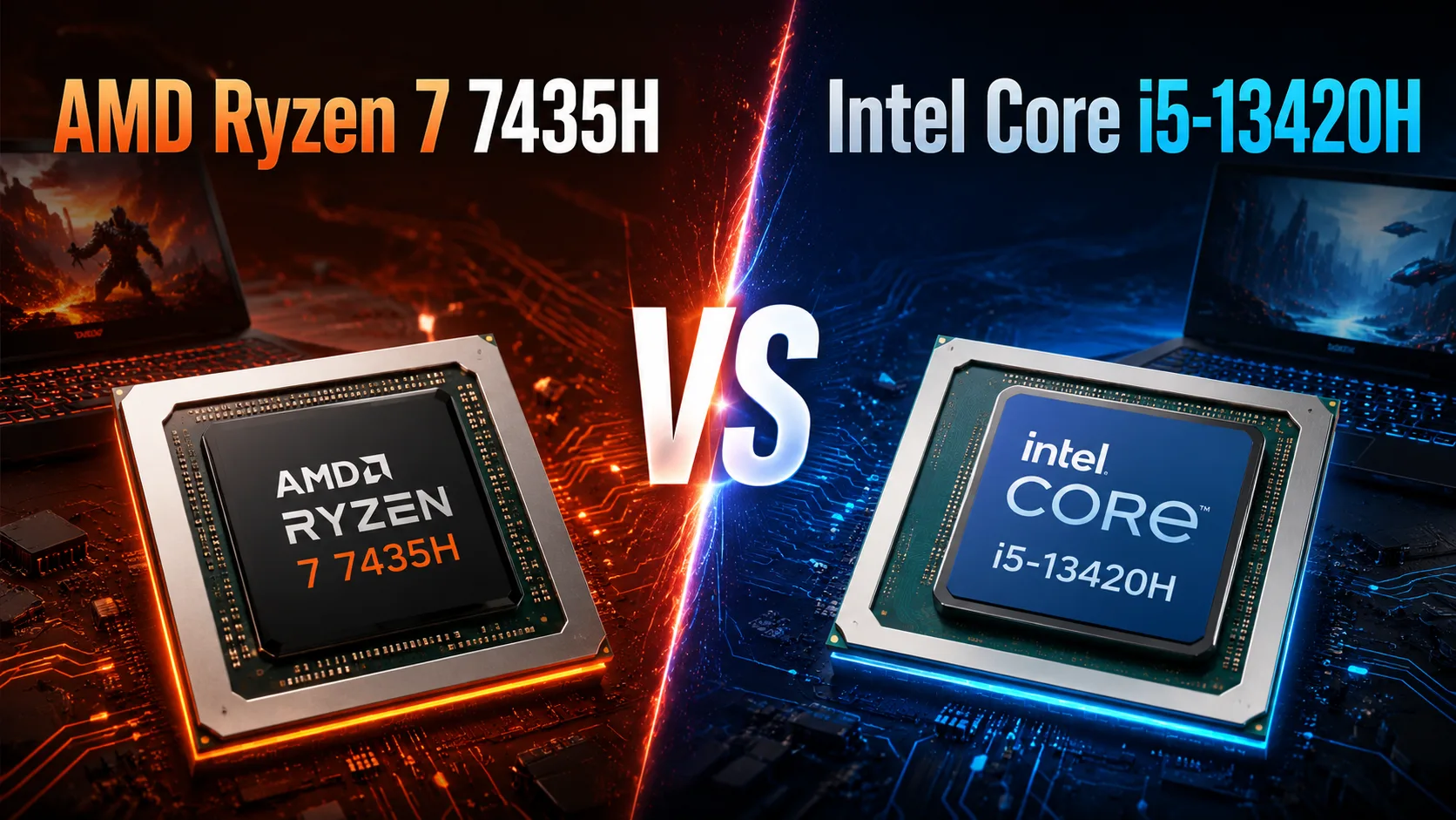 Сравнение процессоров AMD Ryzen 7 7435H vs Intel Core i5-13420H