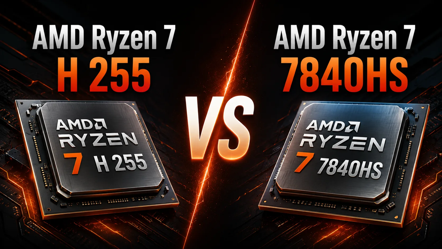 Сравнение процессоров AMD Ryzen 7 H 255 vs AMD Ryzen 7 7840HS