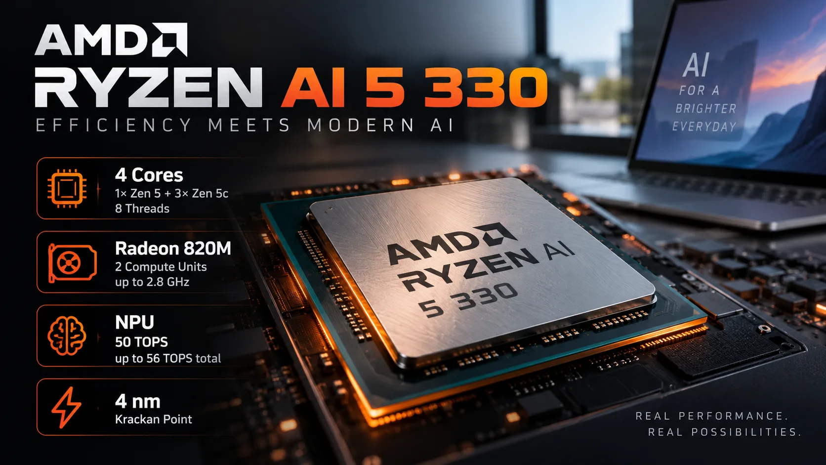 Análise do processador AMD Ryzen AI 5 330