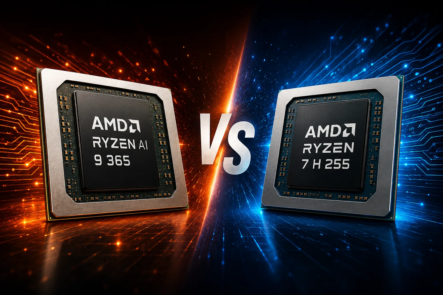 Сравнение процессоров AMD Ryzen AI 9 365 vs AMD Ryzen 7 H 255