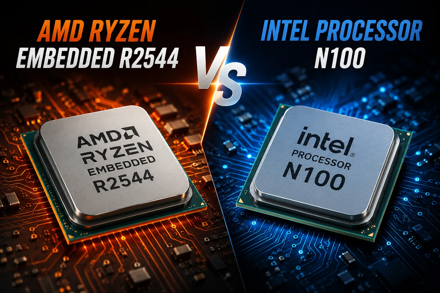 AMD Ryzen Embedded R2544 vs Intel Processor N100 프로세서 비교