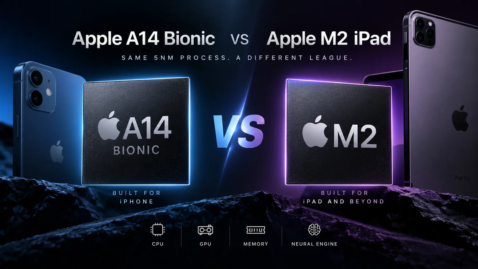 Сравнение мобильных чипсетов Apple A14 Bionic vs Apple M2 iPad