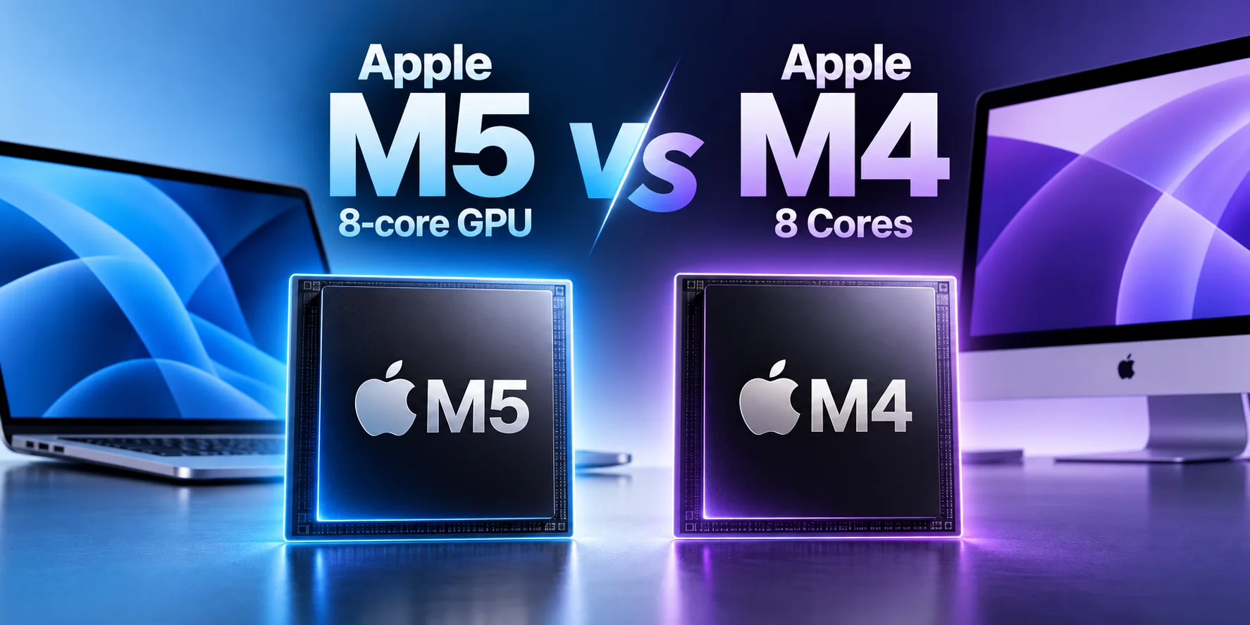 Apple M5 (8-core GPU) vs Apple M4 8 Cores processor comparison