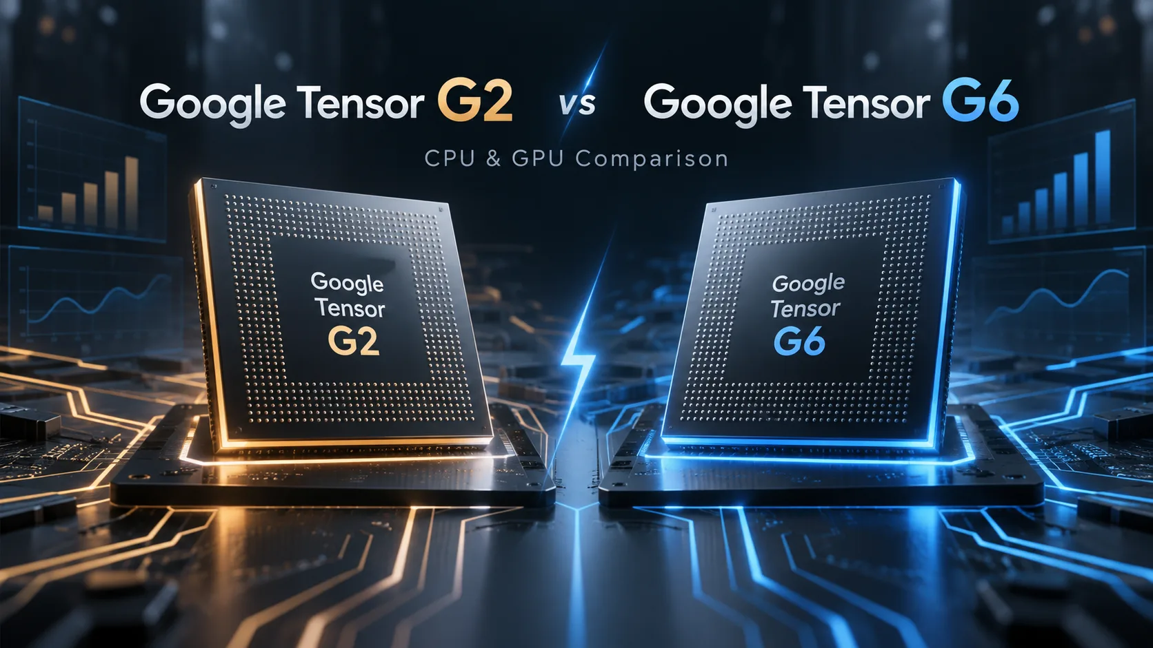 Google Tensor G2 vs Google Tensor G6 モバイルチップセット比較