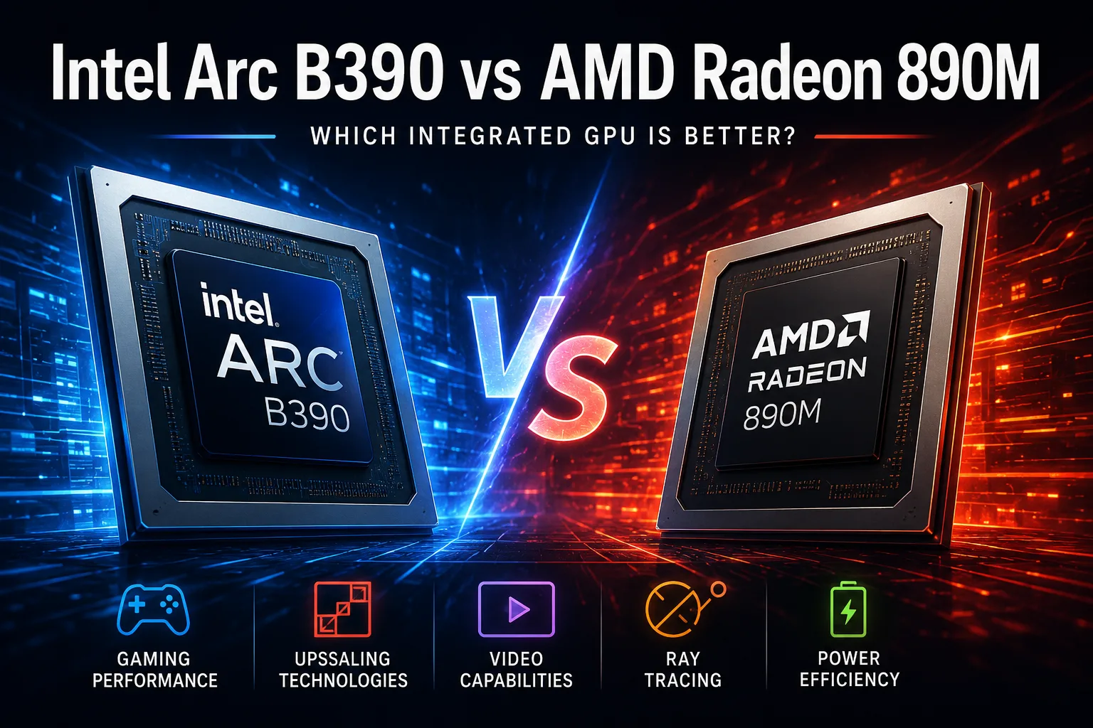 Comparación de tarjetas gráficas Intel Arc B390 vs AMD Radeon 890M