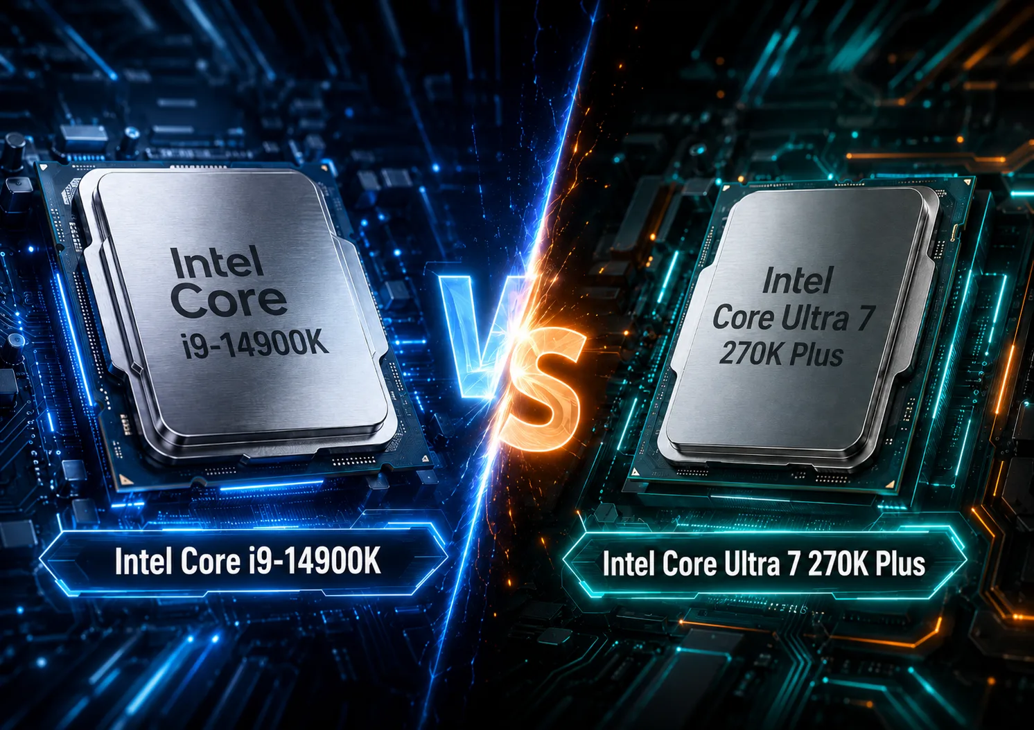 Сравнение процессоров Intel Core i9-14900K vs Intel Core Ultra 7 270K Plus