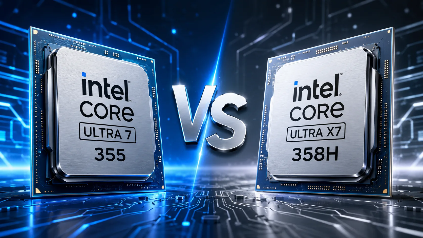 Comparação de processadores Intel Core Ultra 7 355 vs Intel Core Ultra X7 358H