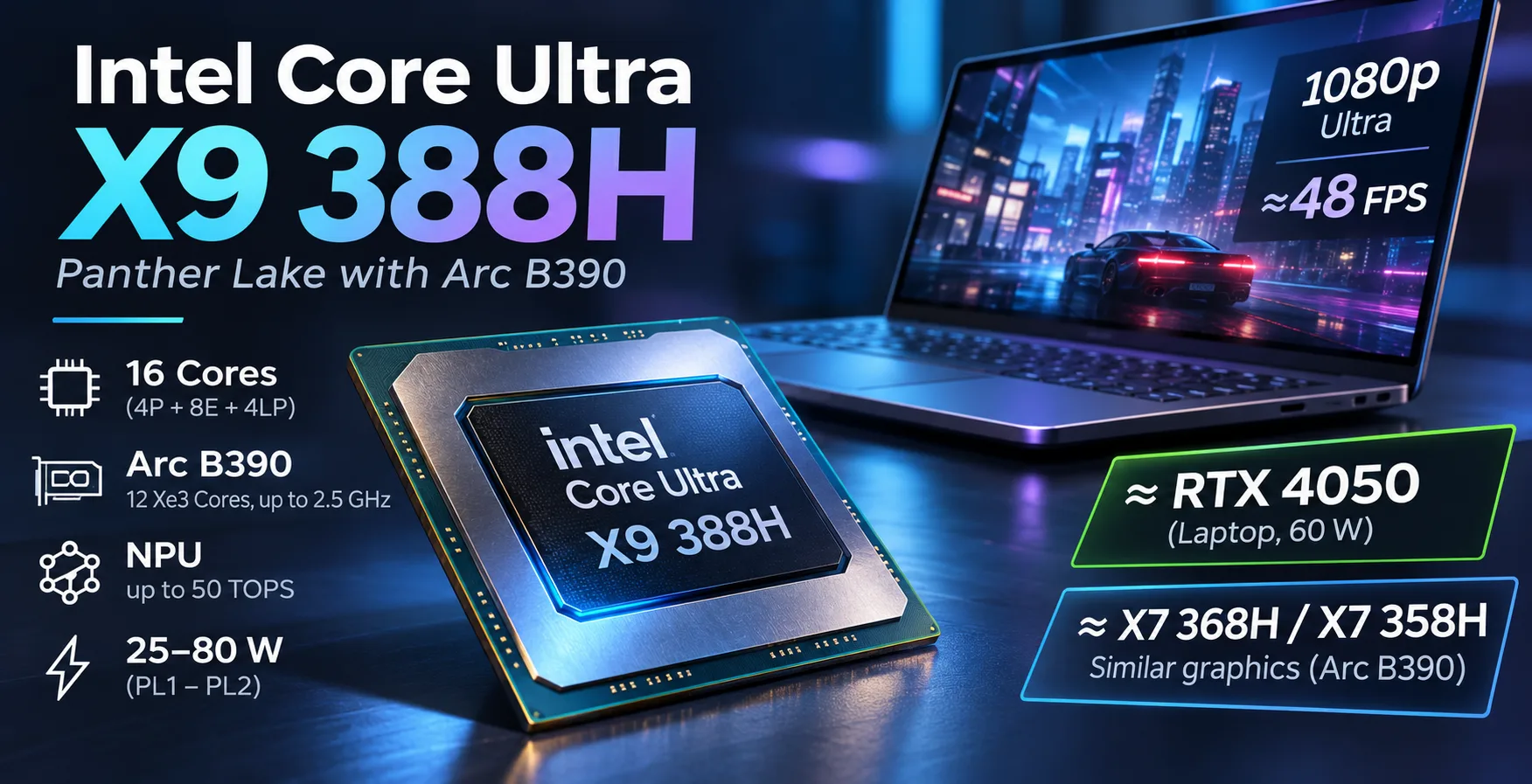 Recensione del processore Intel Core Ultra X9 388H