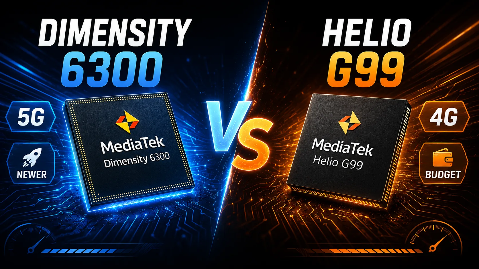 Сравнение мобильных чипсетов MediaTek Dimensity 6300 vs MediaTek Helio G99