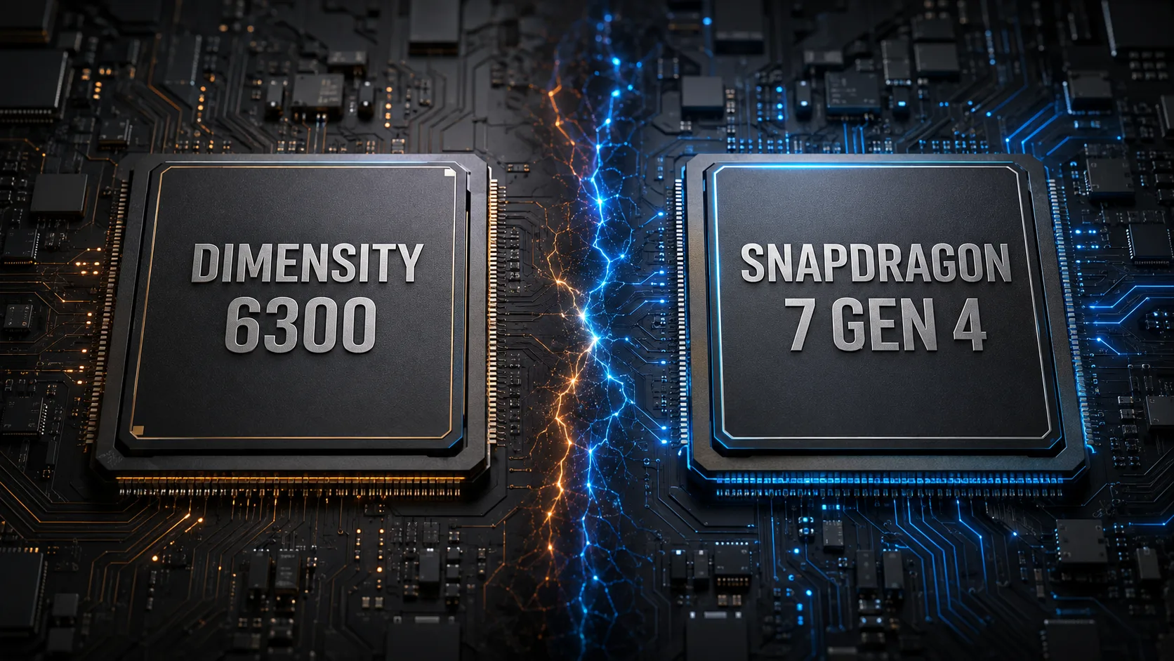 MediaTek Dimensity 6300 vs Qualcomm Snapdragon 7 Gen 4 モバイルチップセット比較