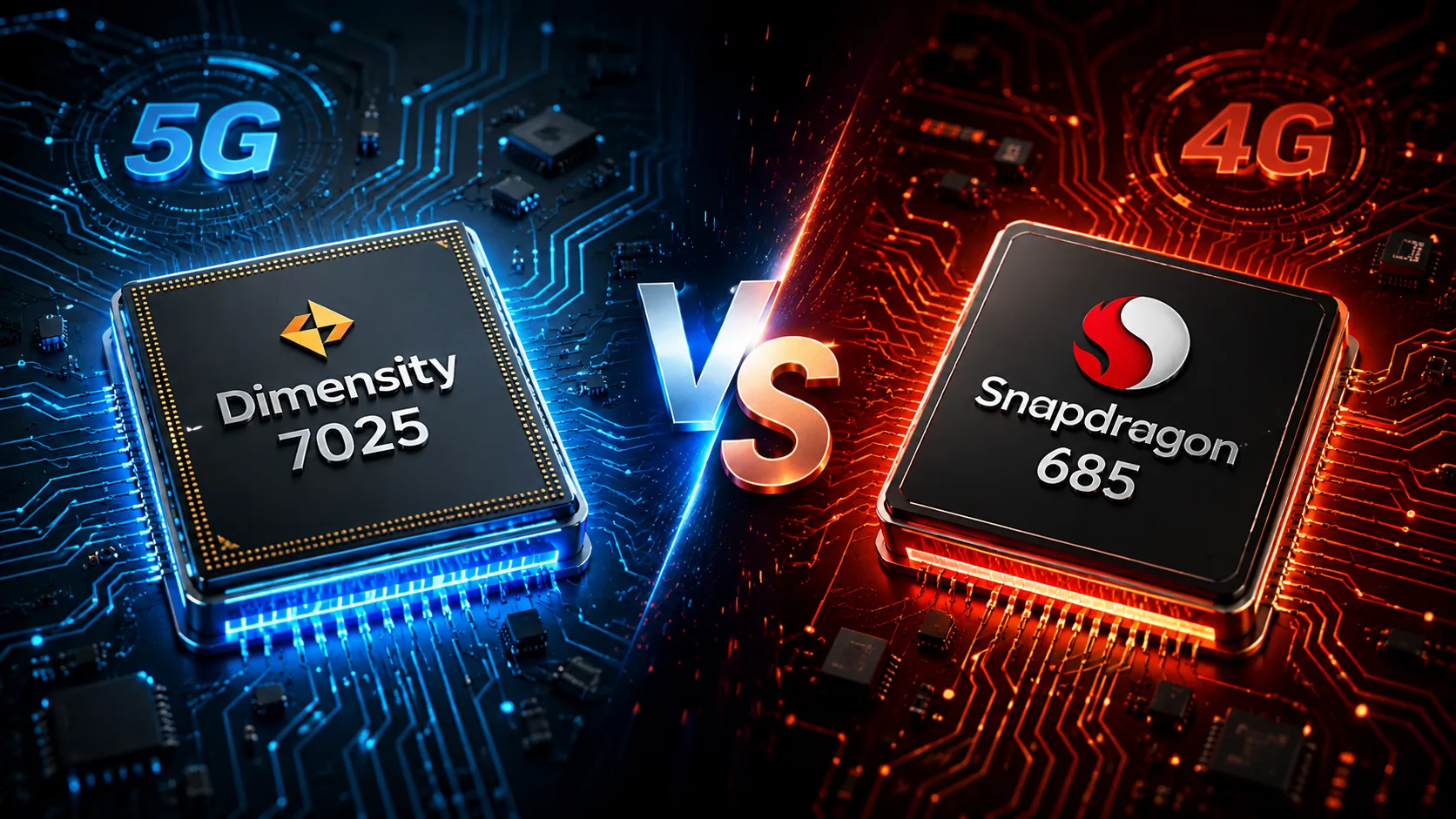 MediaTek Dimensity 7025 vs Qualcomm Snapdragon 685 모바일 칩셋 비교
