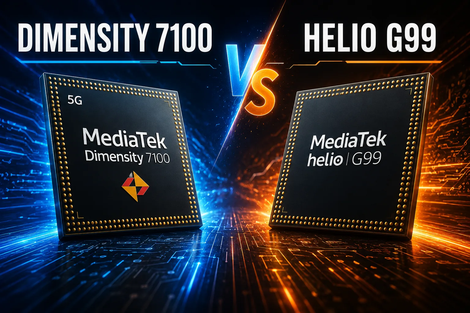 MediaTek Dimensity 7100 vs MediaTek Helio G99 mobile chipset comparison