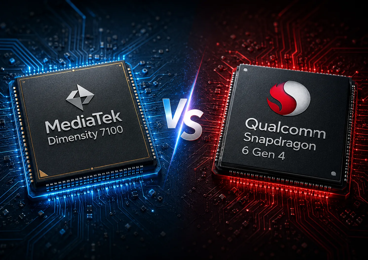 Comparação de chipsets móveis MediaTek Dimensity 7100 vs Qualcomm Snapdragon 6 Gen 4