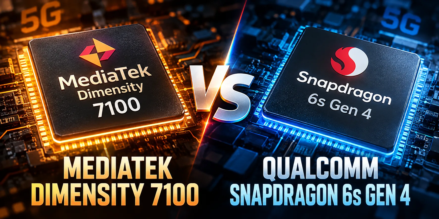 MediaTek Dimensity 7100 vs Qualcomm Snapdragon 6s Gen 4 모바일 칩셋 비교