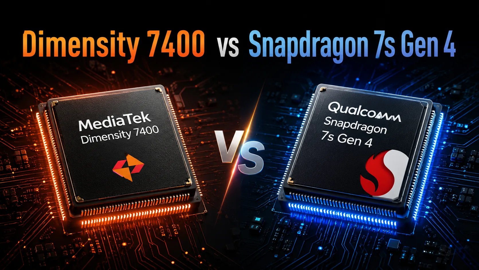Сравнение мобильных чипсетов MediaTek Dimensity 7400 vs Qualcomm Snapdragon 7s Gen 4