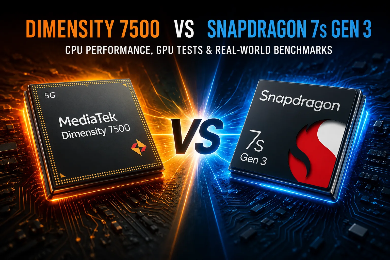 MediaTek Dimensity 7500 vs Qualcomm Snapdragon 7s Gen 3 mobile chipset comparison
