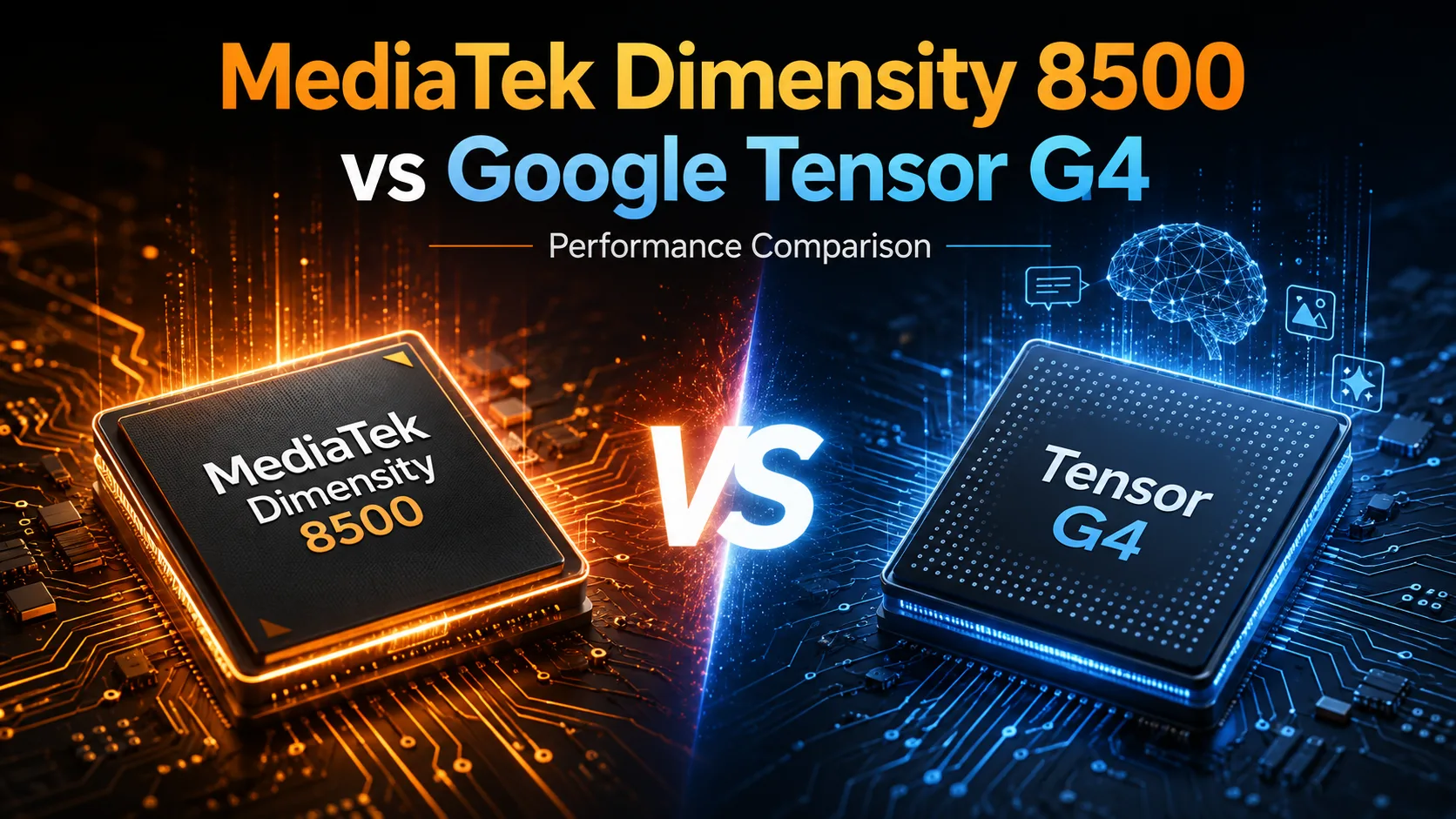 MediaTek Dimensity 8500 vs Google Tensor G4 mobile chipset comparison