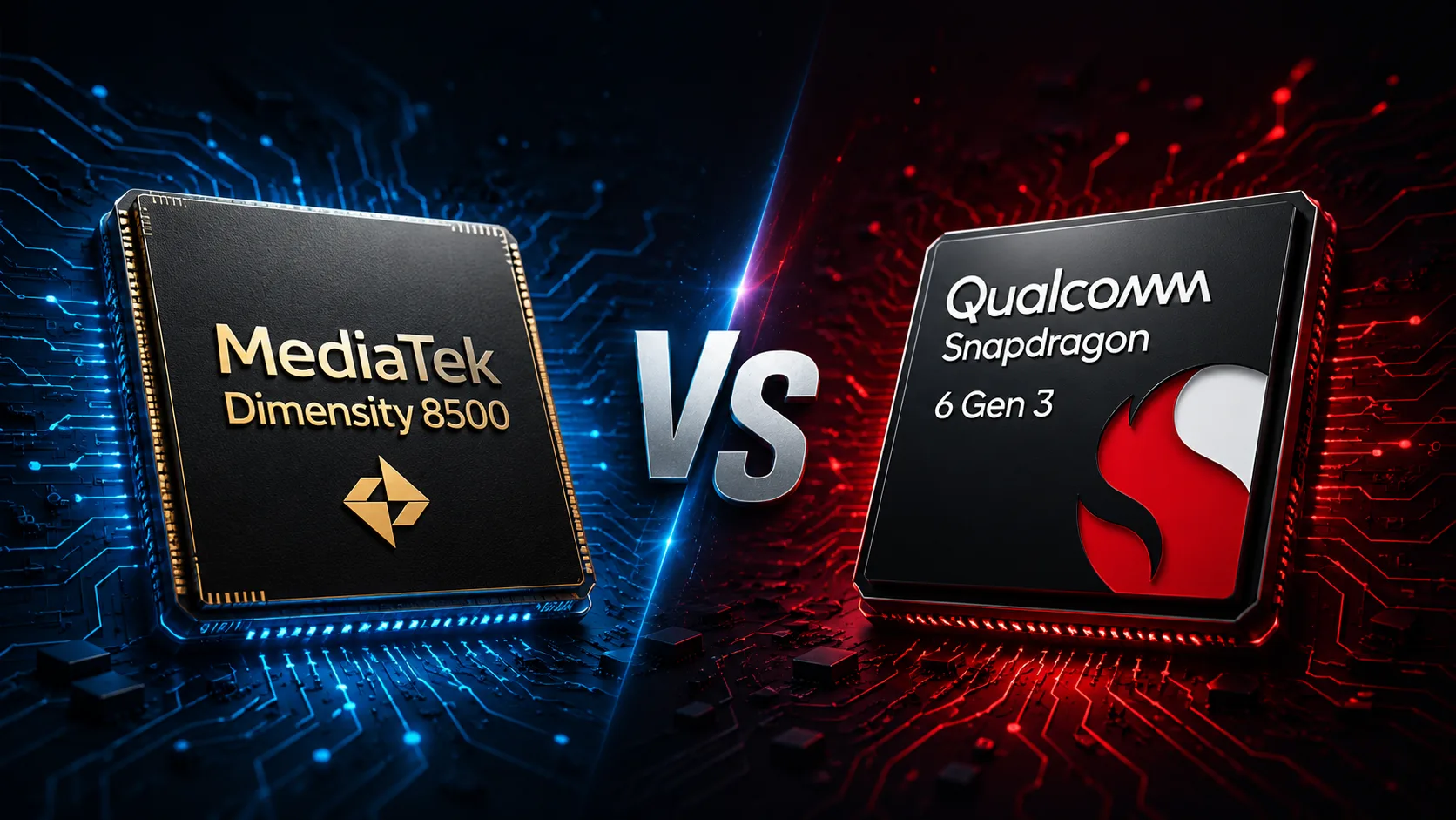MediaTek Dimensity 8500 vs Qualcomm Snapdragon 6 Gen 3 모바일 칩셋 비교