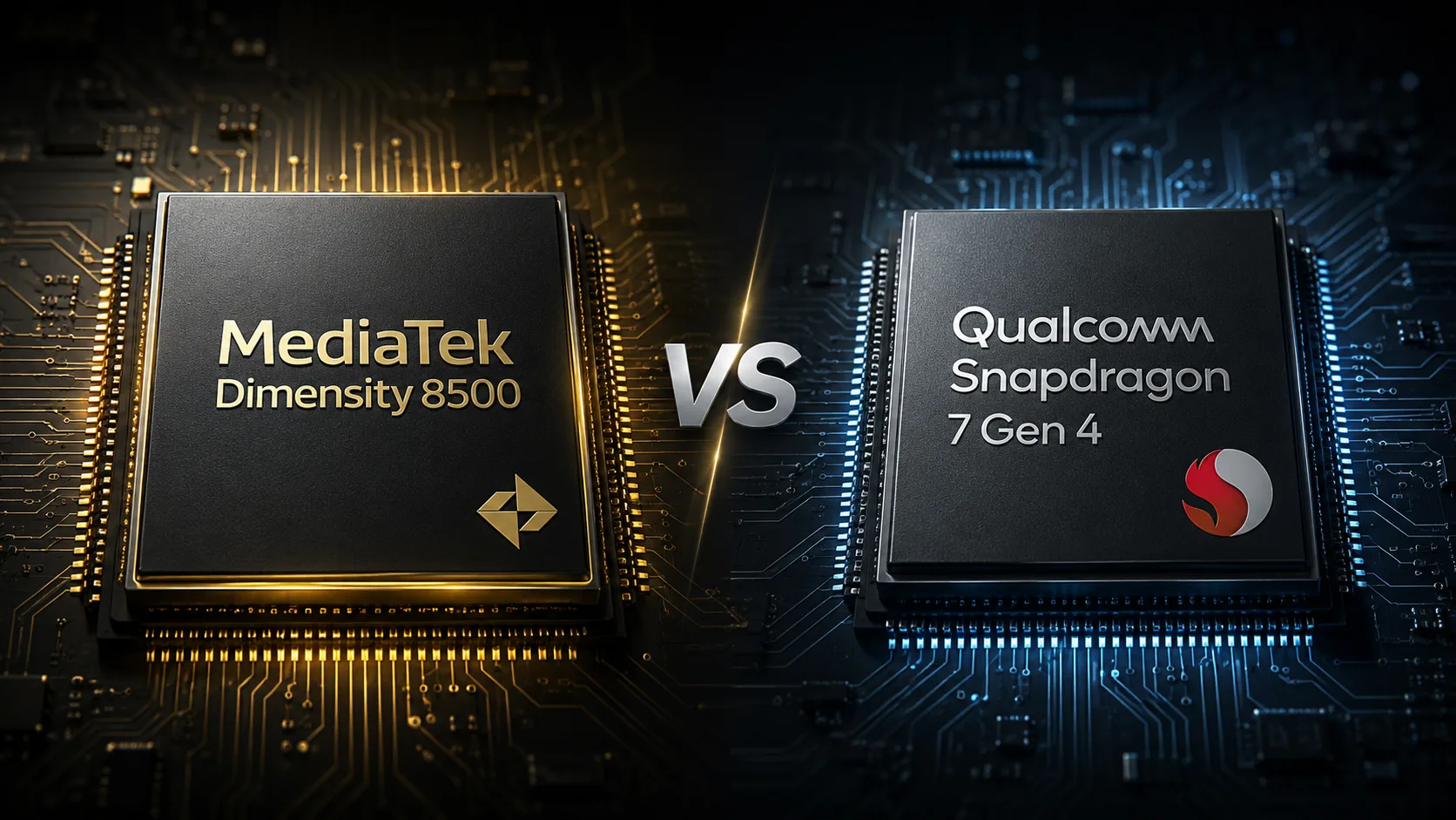MediaTek Dimensity 8500 vs Qualcomm Snapdragon 7 Gen 4 mobile chipset comparison