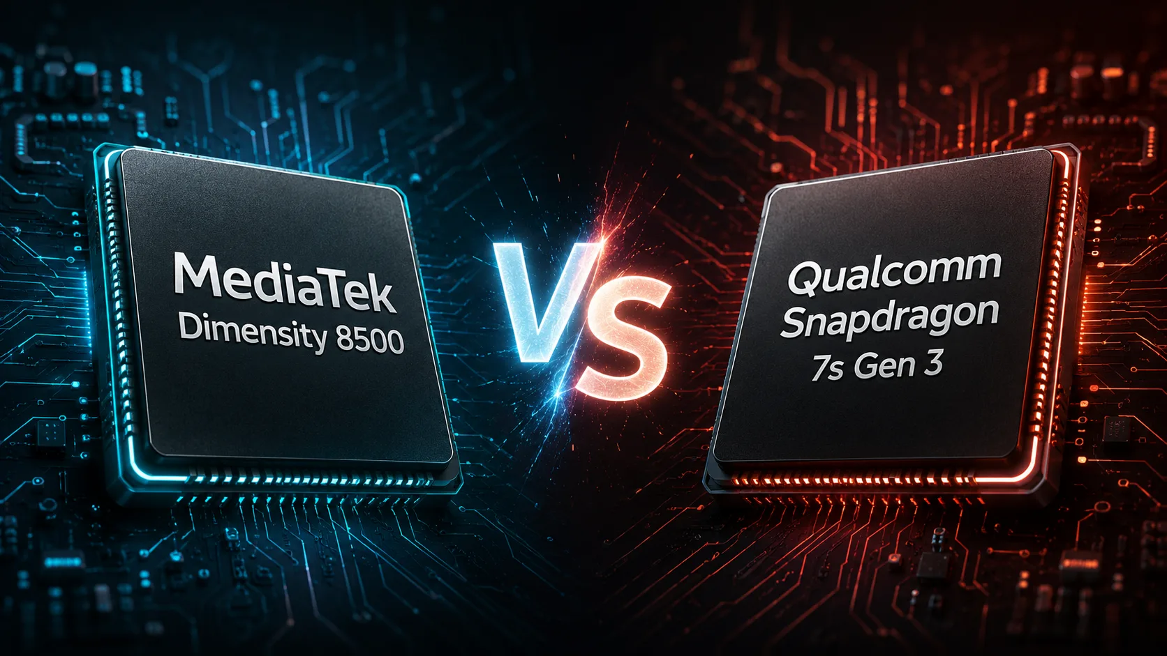 MediaTek Dimensity 8500 vs Qualcomm Snapdragon 7s Gen 3 mobile chipset comparison