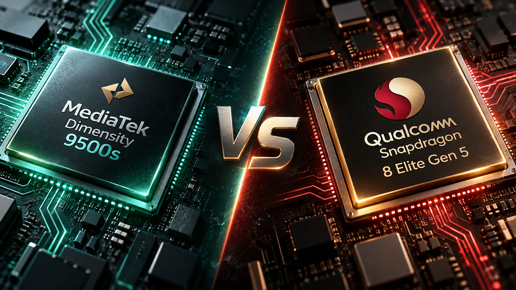 Сравнение мобильных чипсетов MediaTek Dimensity 9500s vs Qualcomm Snapdragon 8 Elite Gen 5