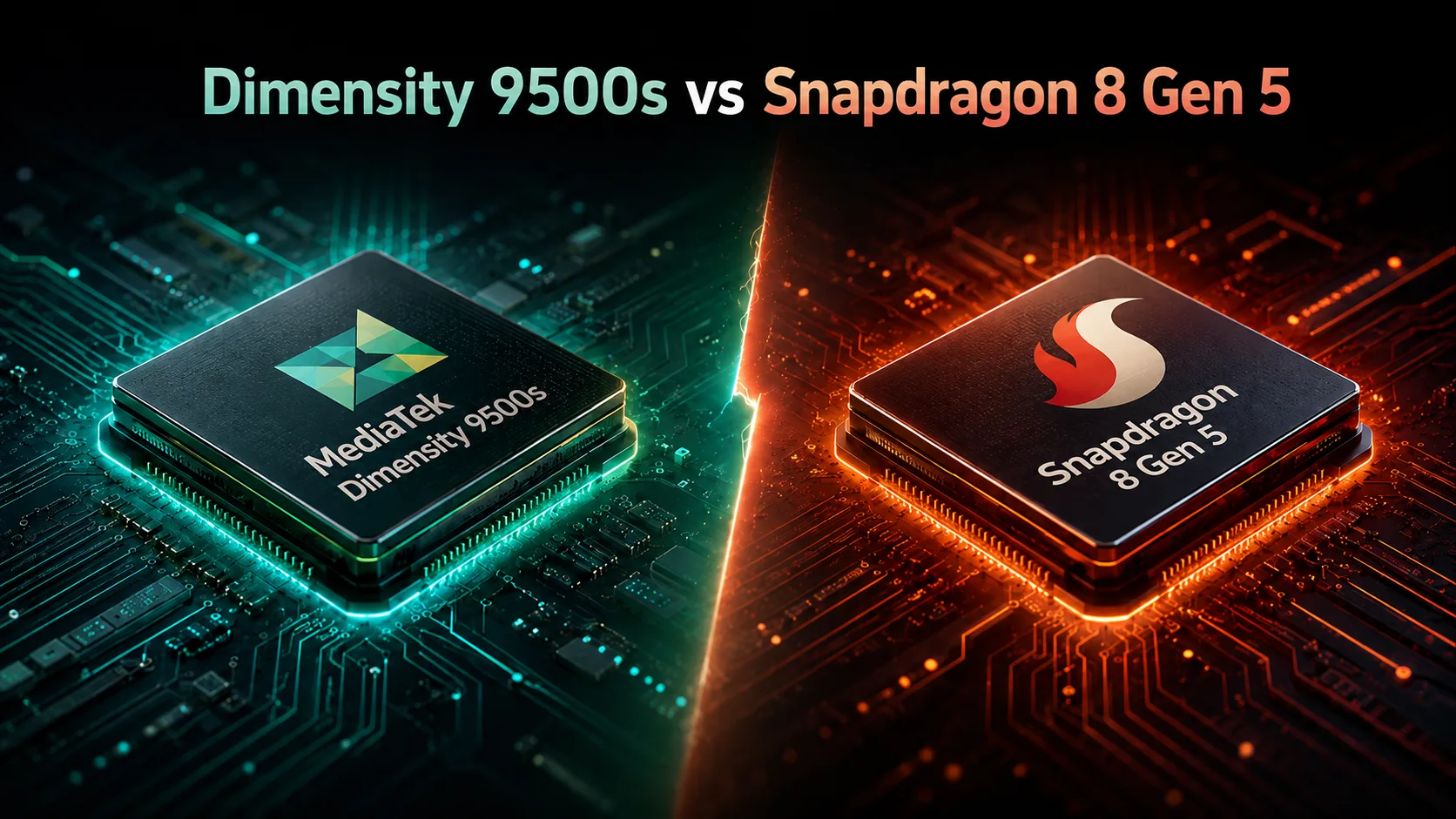 MediaTek Dimensity 9500s vs Qualcomm Snapdragon 8 Gen 5 モバイルチップセット比較