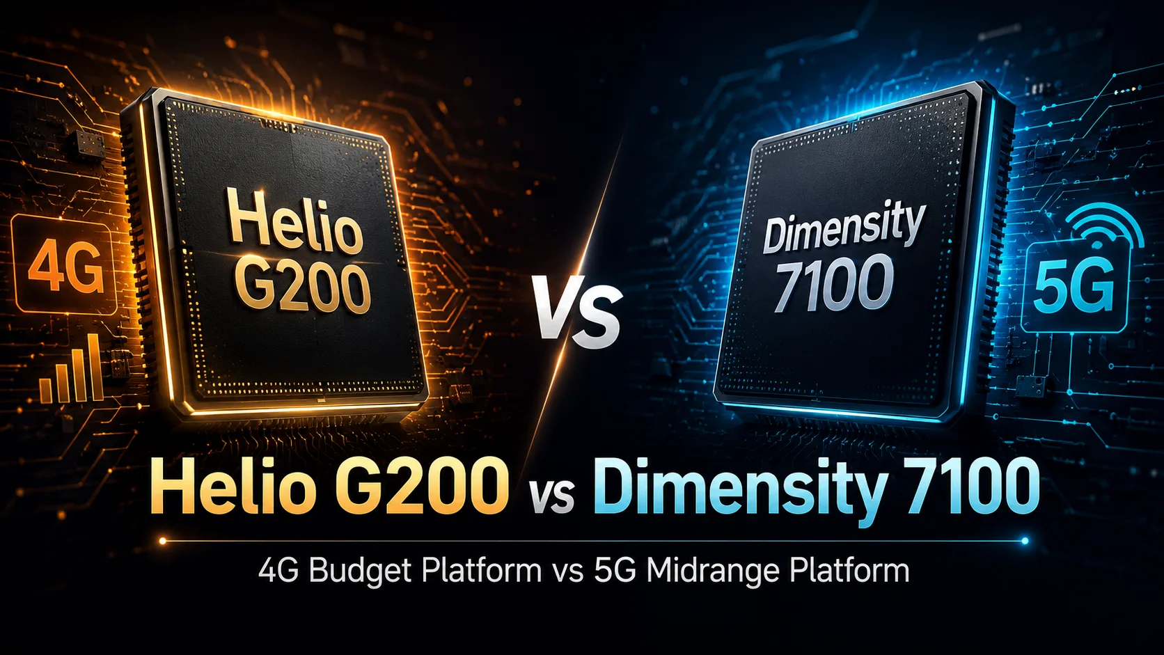 MediaTek Helio G200 vs MediaTek Dimensity 7100 모바일 칩셋 비교