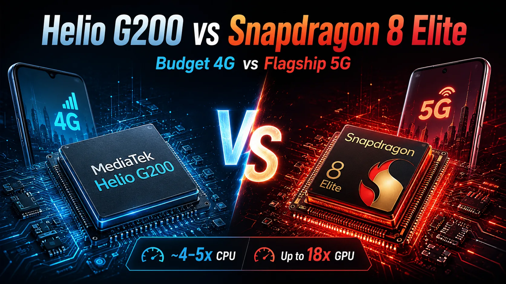 Vergleich mobiler Chipsätze MediaTek Helio G200 vs Qualcomm Snapdragon 8 Elite