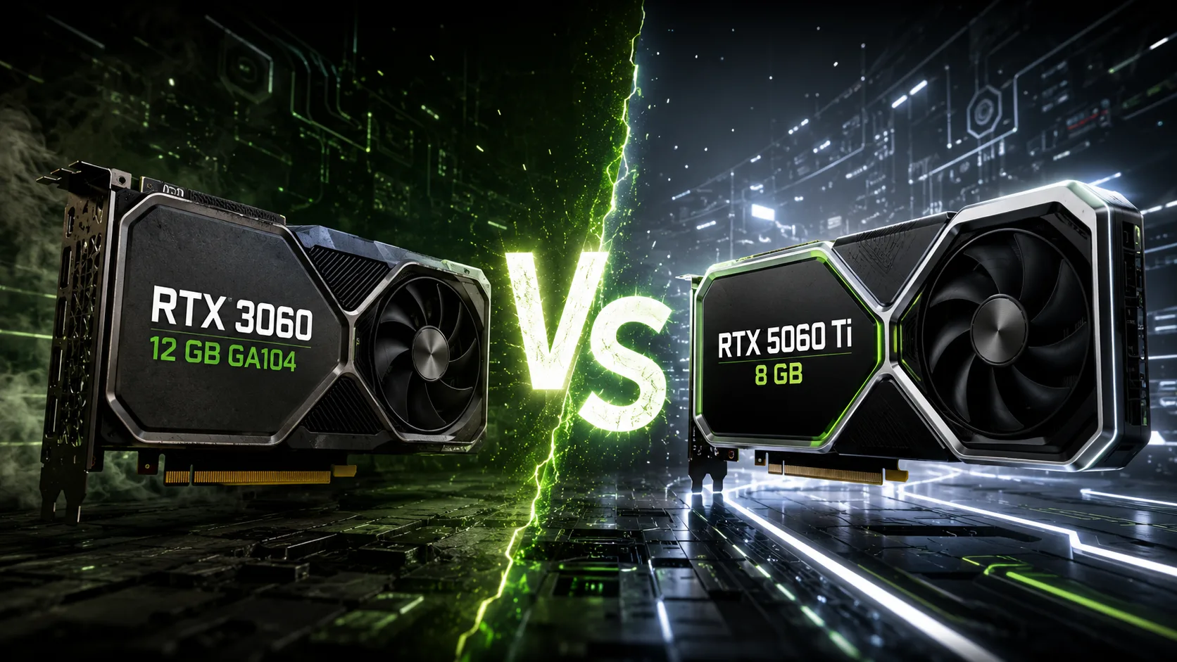 Comparación de tarjetas gráficas NVIDIA GeForce RTX 3060 12 GB GA104 vs NVIDIA GeForce RTX 5060 Ti 8 GB
