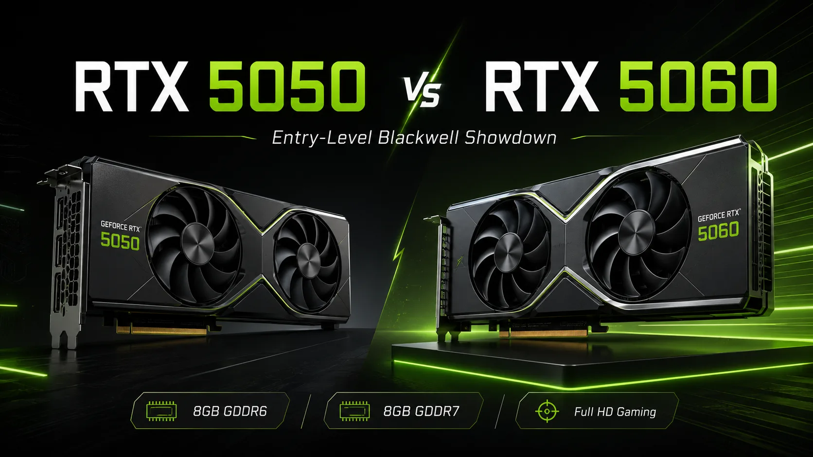 NVIDIA GeForce RTX 5050 vs NVIDIA GeForce RTX 5060 graphics card comparison