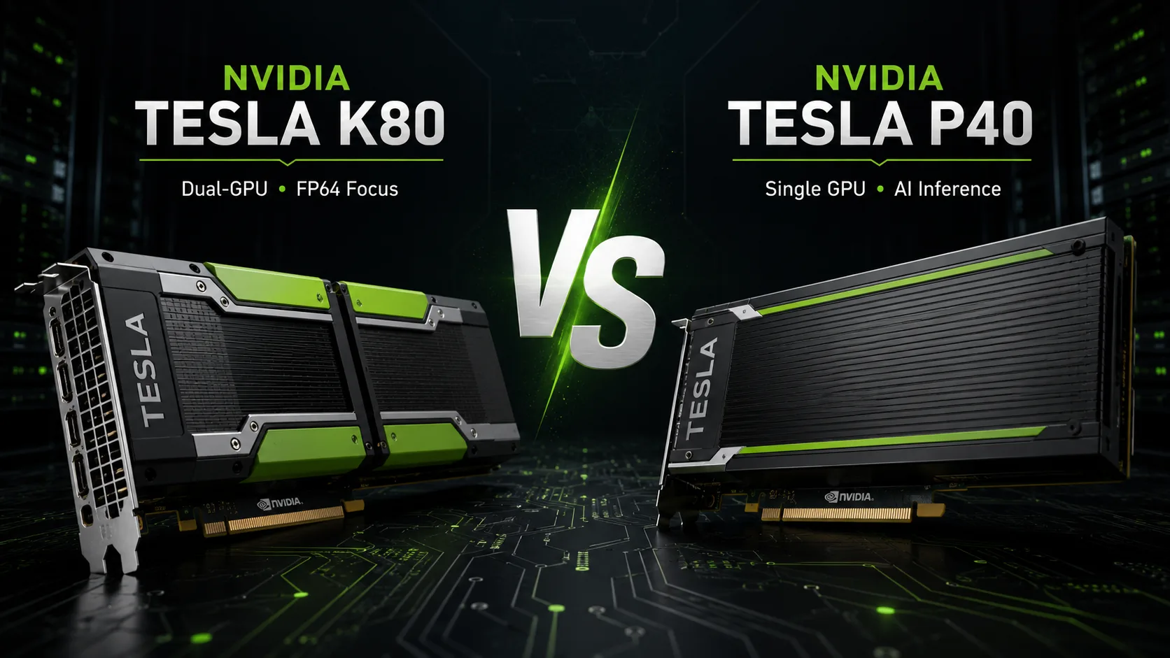 Comparación de tarjetas gráficas NVIDIA Tesla K80 vs NVIDIA Tesla P40