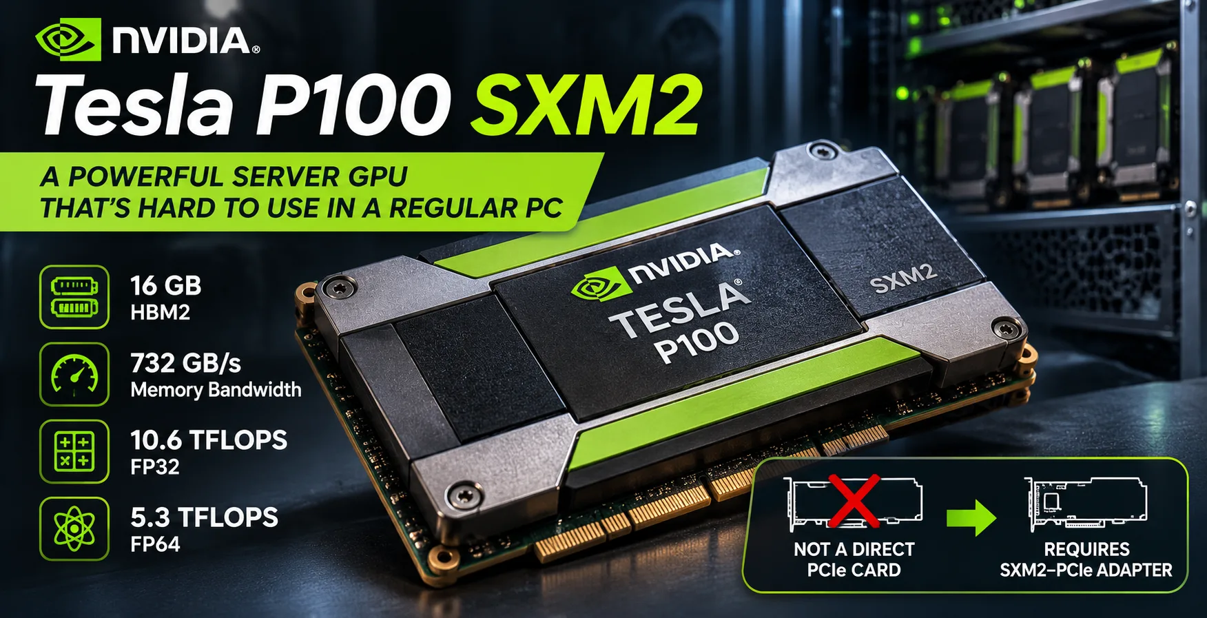 Recensione della scheda video NVIDIA Tesla P100 SXM2