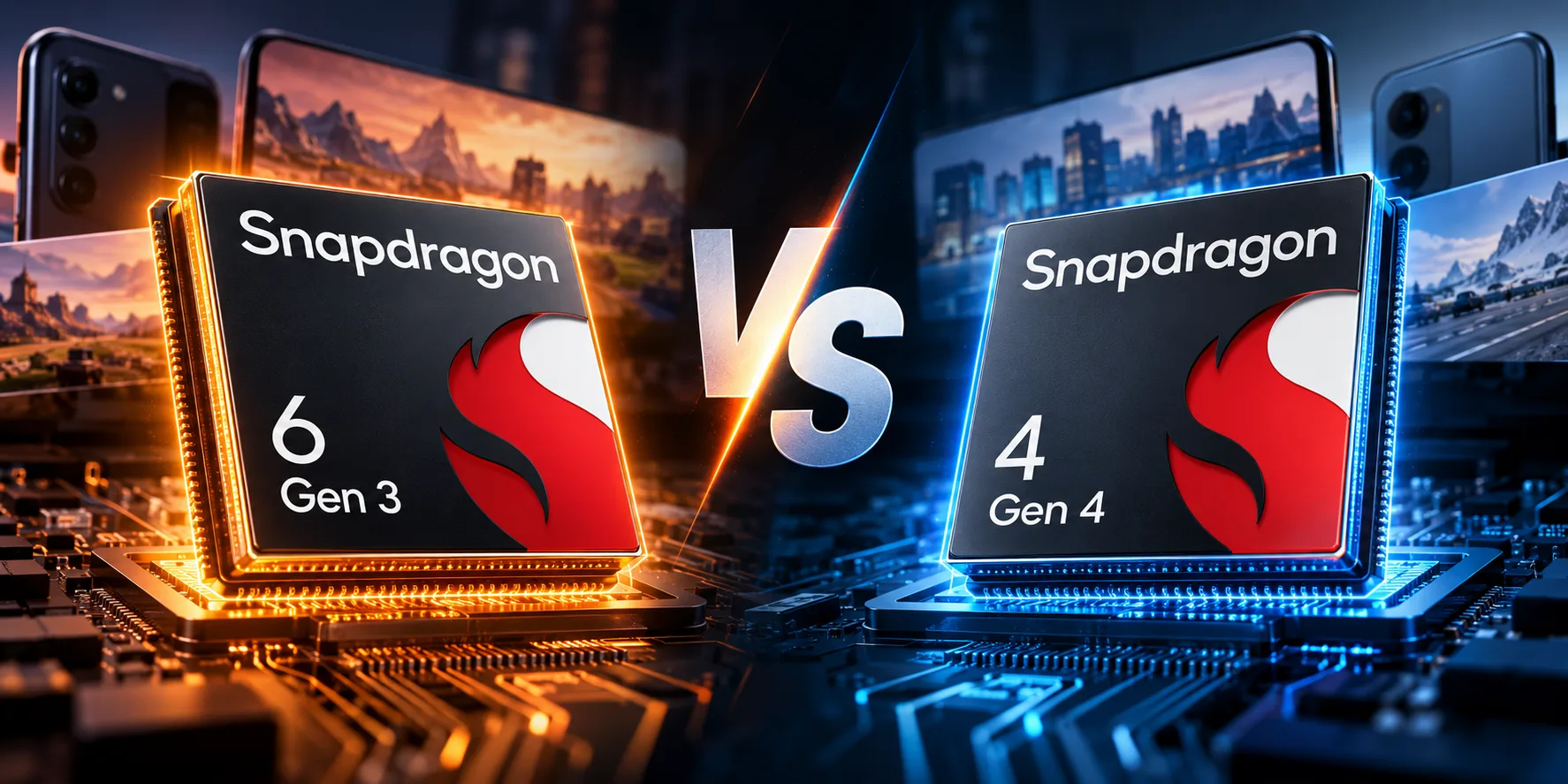 Qualcomm Snapdragon 6 Gen 3 vs Qualcomm Snapdragon 4 Gen 4 모바일 칩셋 비교