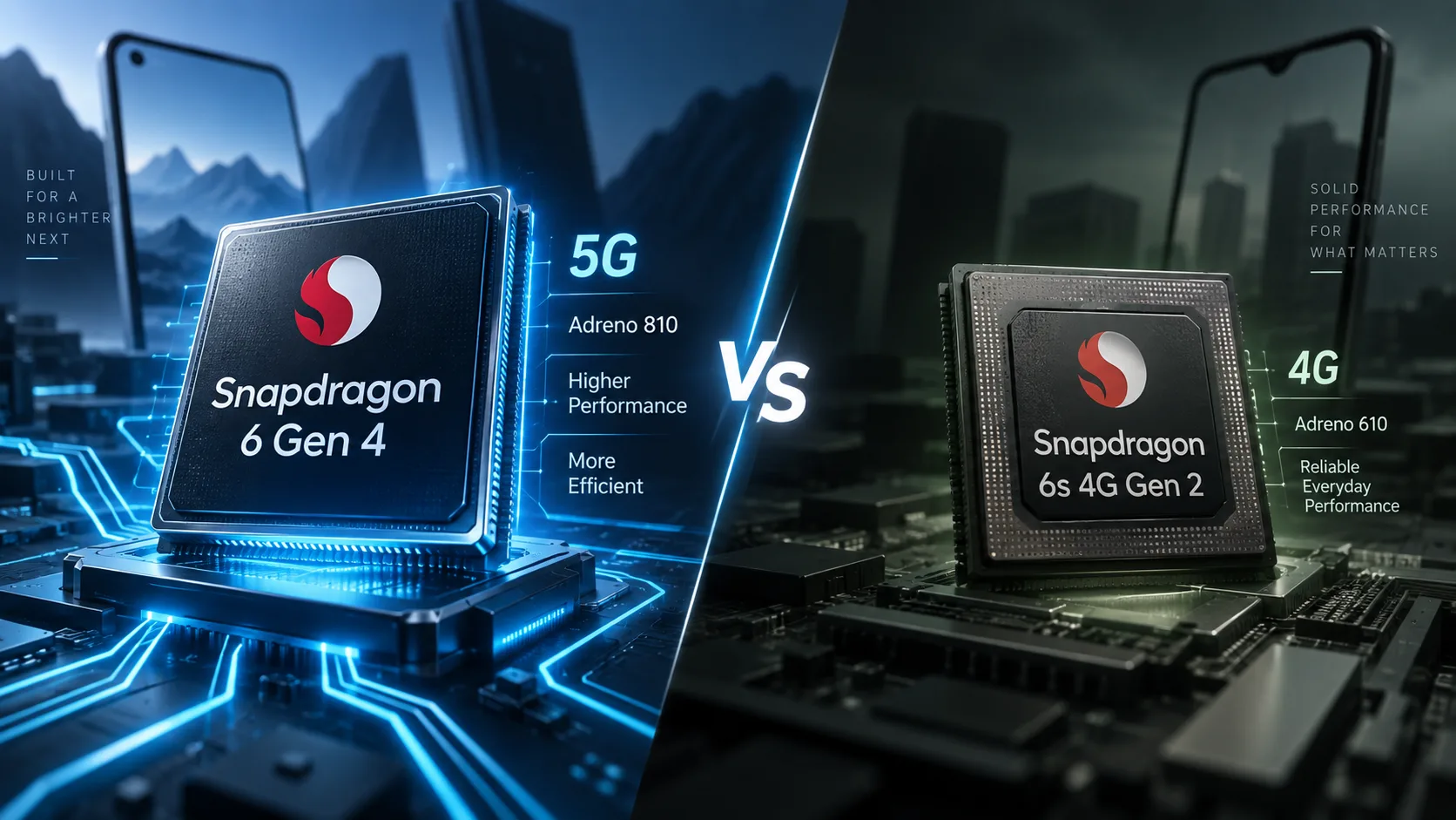 Qualcomm Snapdragon 6 Gen 4 vs Qualcomm Snapdragon 6s 4G Gen 2 モバイルチップセット比較