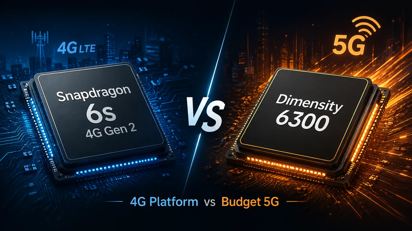Сравнение мобильных чипсетов Qualcomm Snapdragon 6s 4G Gen 2 vs MediaTek Dimensity 6300