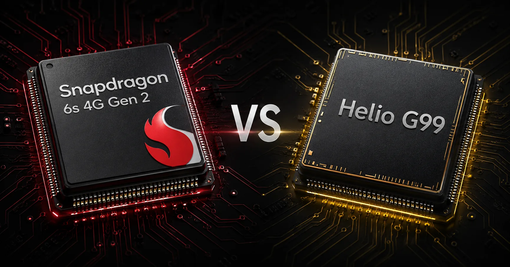 Comparación de chipsets móviles Qualcomm Snapdragon 6s 4G Gen 2 vs MediaTek Helio G99