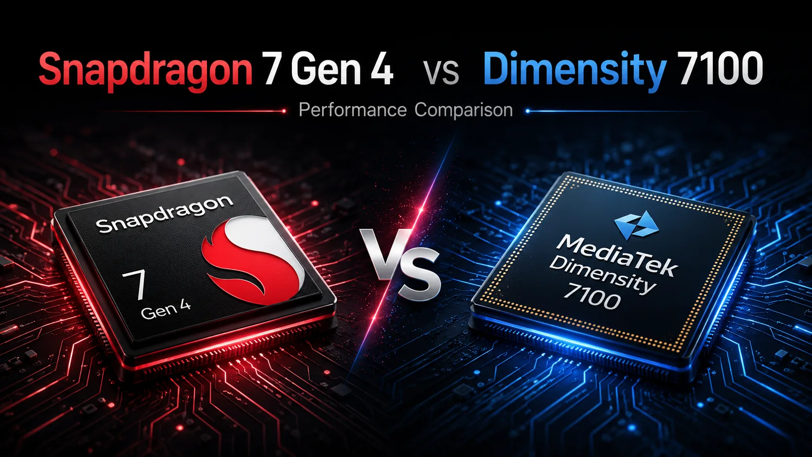 Qualcomm Snapdragon 7 Gen 4 vs MediaTek Dimensity 7100 mobile chipset comparison