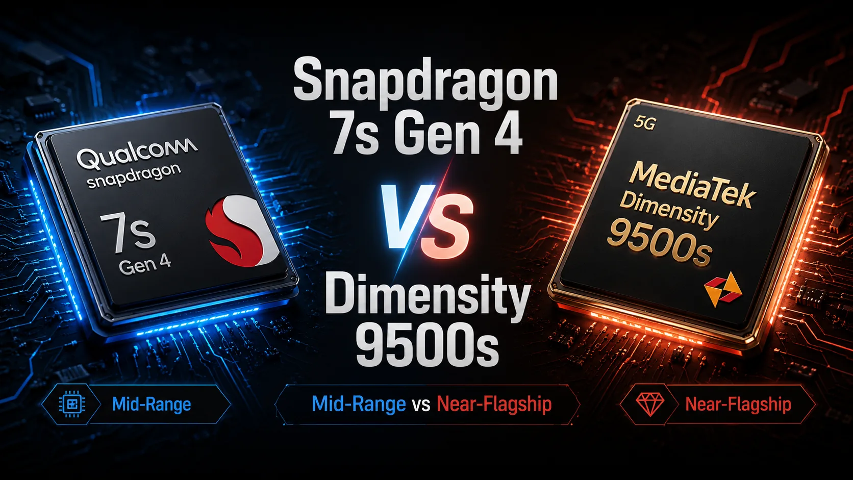 Confronto tra chipset mobili Qualcomm Snapdragon 7s Gen 4 vs MediaTek Dimensity 9500s