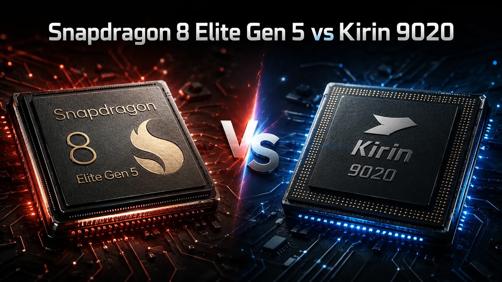Comparación de chipsets móviles Qualcomm Snapdragon 8 Elite Gen 5 vs HiSilicon Kirin 9020
