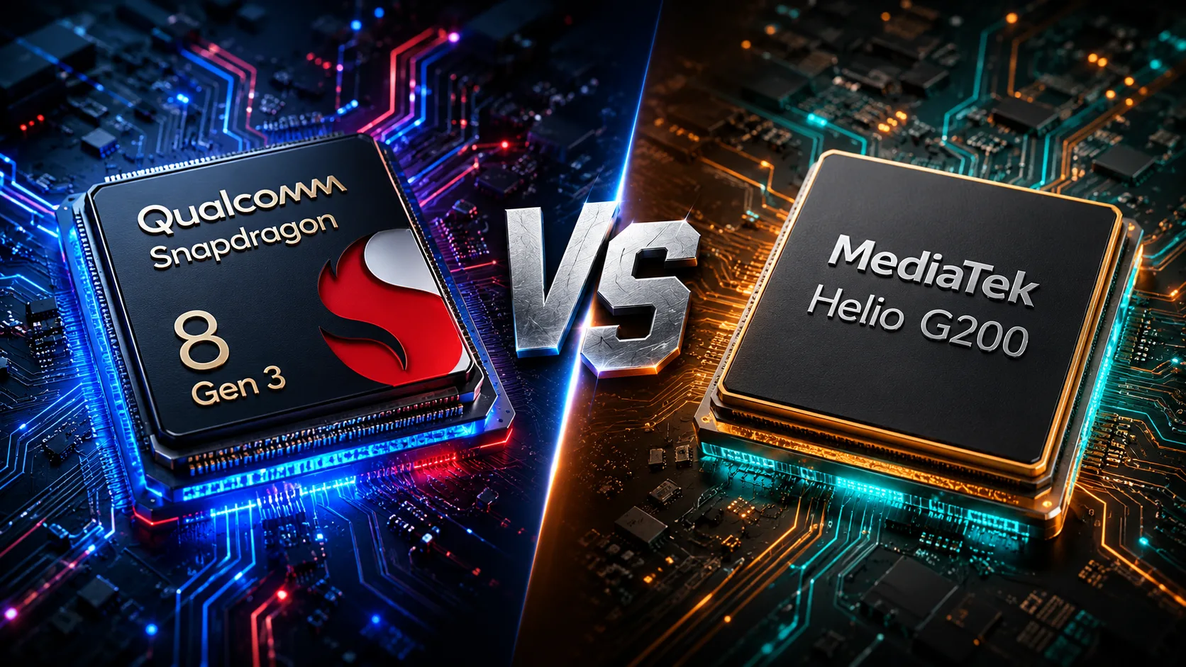 Сравнение мобильных чипсетов Qualcomm Snapdragon 8 Gen 3 vs MediaTek Helio G200
